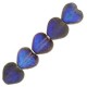 Czech Hearts beads 6mm Crystal etched azuro full 00030/22283